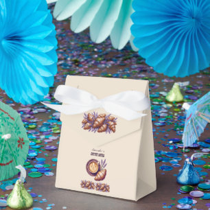 Custom Cafe Merch Vintage Croissant With Lavend Favor Box