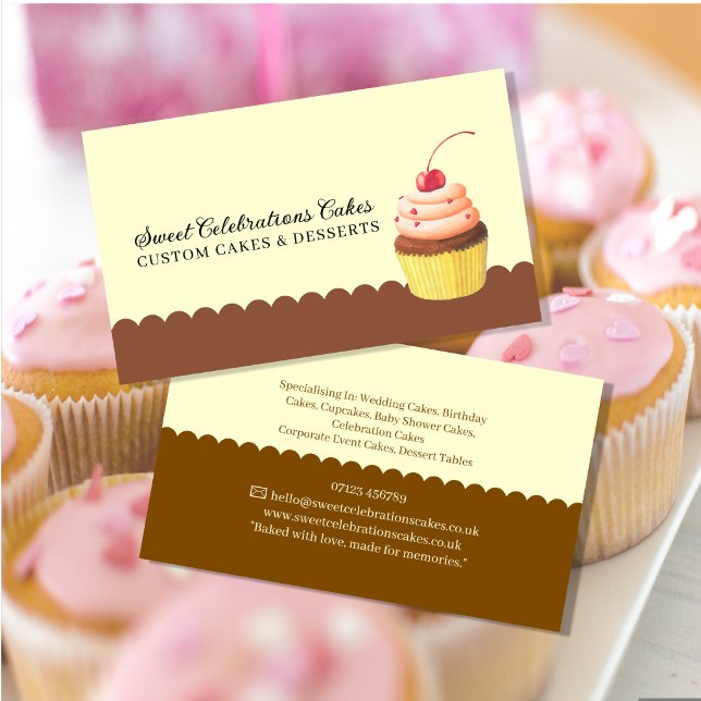 Custom Cake Baker Business Card Template | Cake  (Creator Uploaded)