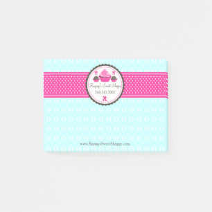 Custom Cake Pops and Cupcake Aqua Pink V2 Post-it Notes