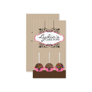 Custom Cake Pops Bakery Business Card