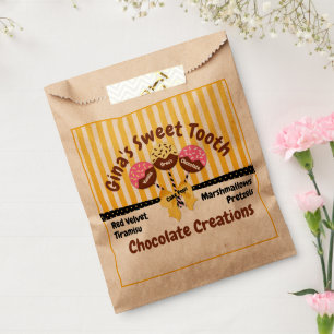Custom Cake Pops Bakery Favour Bag