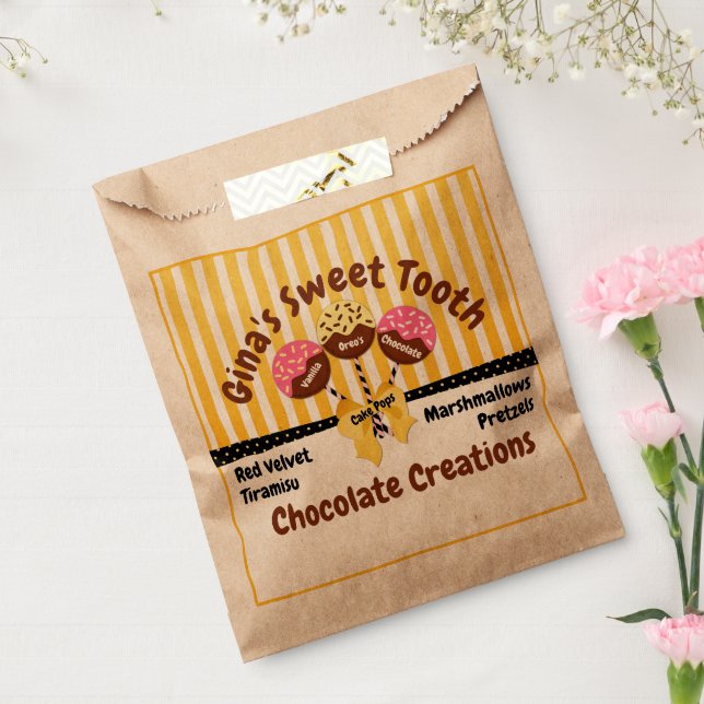 Custom Cake Pops Bakery Favour Bag (Sealed)