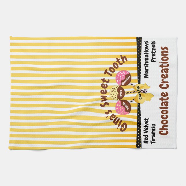 Custom Cake Pops Kitchen Towel (Horizontal)