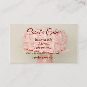 Custom Cake & Wedding Cake Design Bakers Business  Business Card