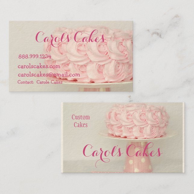 Custom Cake & Wedding Cake Design Bakers Business Card (Front/Back)