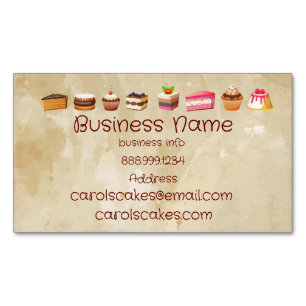 Custom Cake & Wedding Cake Design Bakers  Magnetic Business Card