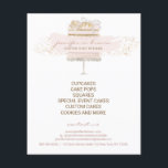 Custom Cakes Baker Event Patisserie Flyer Girly<br><div class="desc">Custom Cakes Baker Event Patisserie Flyer Girly</div>