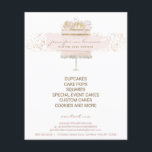 Custom Cakes Baker Event Patisserie Girly Flyer<br><div class="desc">Custom Cakes Baker Event Patisserie Girly design is perfect for your business.</div>