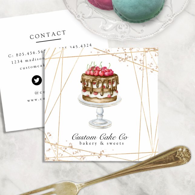Custom Cakes Bakery Business Card (Creator Uploaded)