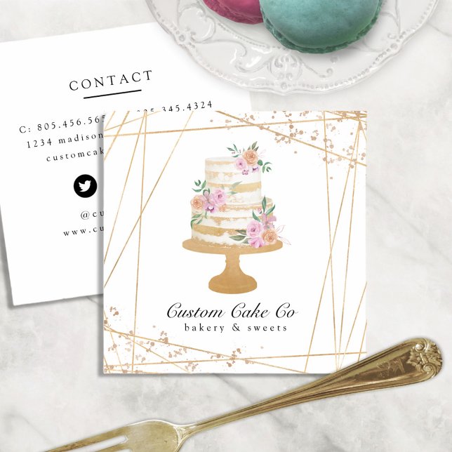 Custom Cakes Bakery Business Card (Creator Uploaded)