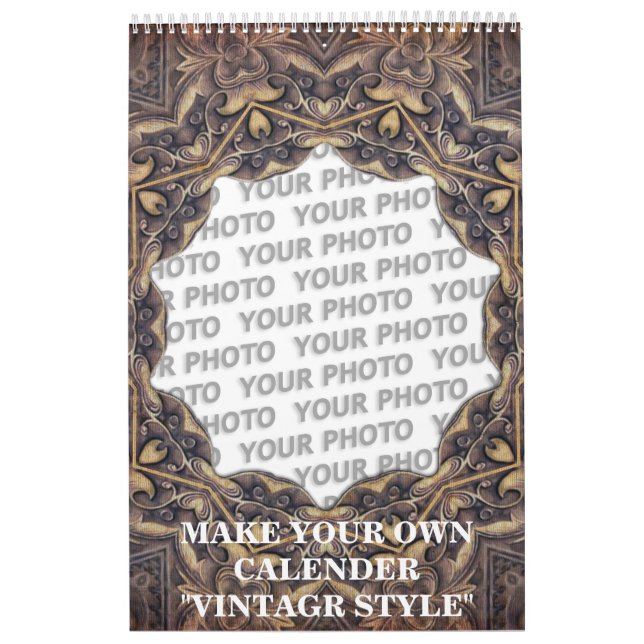 Custom Calendar "VINTAGE STYLE" + your photos (Cover)