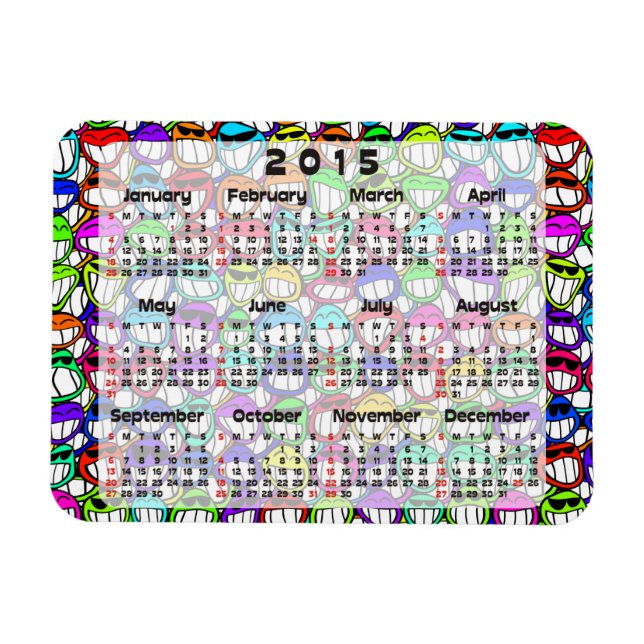 Custom Calendar + your own photo / backgr. / text Magnet (Horizontal)