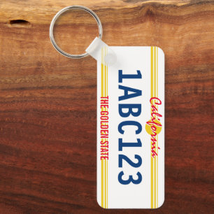 Custom California license plate retro style Keycha Keychain