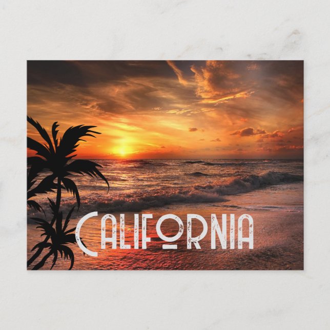 CUSTOM CALIFORNIA SUNSET BEACH NATURE BEAUTY  POSTCARD (Front)