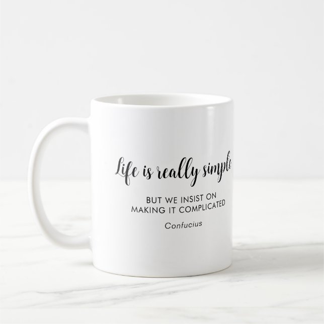Custom Calligrahy Confucius Positive Quote Coffee Mug (Left)