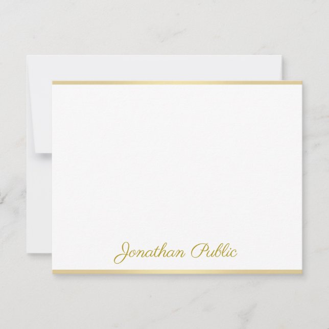 Custom Calligraphed Template Gold Script Text Flat (Front)
