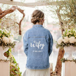 Custom Calligraphy Heart Wifey Name Wedding Denim Jacket<br><div class="desc">Custom Calligraphy Heart Wifey Name Wedding Denim Jacket. You can personalize the name or leave it blank.</div>
