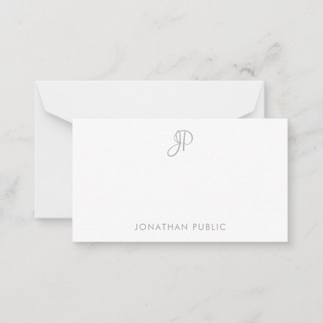 Custom Calligraphy Monogram Simple Personalized Card (Front)