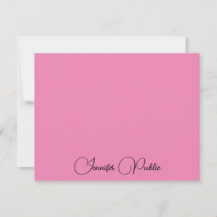 Custom Calligraphy Name Modern Elegant Pink Card