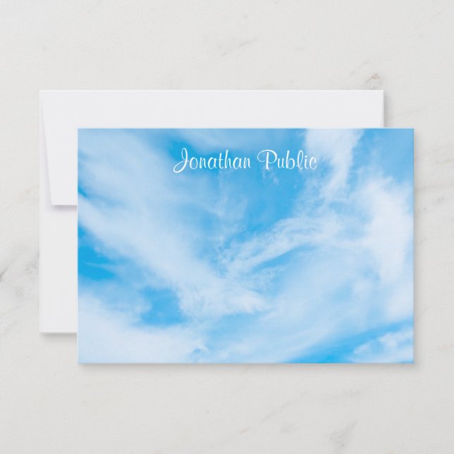 Custom Calligraphy Script Name Blue Sky Template (Front)