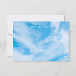 Custom Calligraphy Script Name Blue Sky Template