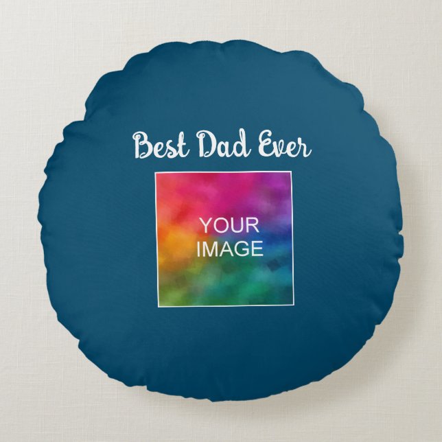 Custom Calligraphy Script Template Best Dad Ever Round Pillow (Front)