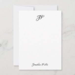 Custom Calligraphy Text Elegant Monogrammed Card