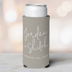 Custom Calligraphy Wedding To have and To hold Seltzer Can Cooler