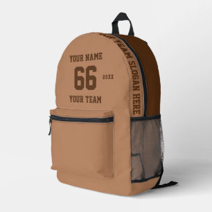 Custom Camel Name, Number, Team Sport Printed Backpack