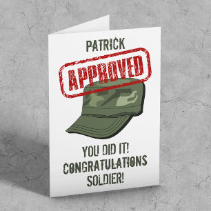 Custom Camo Cap Passing Out Parade Card