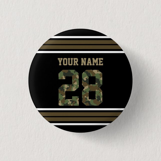 Custom Camouflage Number 28 Personalized  1 Inch Round Button (Front)