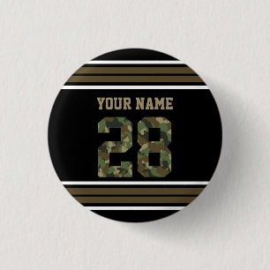 Custom Camouflage Number 28 Personalized  1 Inch Round Button