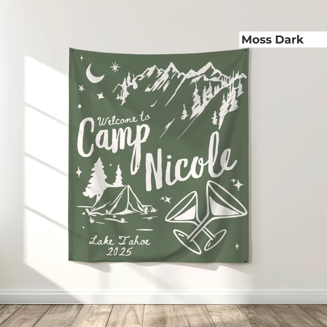 Custom Camp Bachelorette Banner Large Camp Bride  Tapestry (Creator Uploaded)
