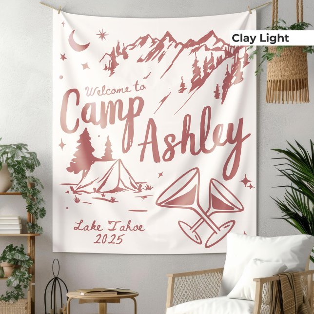 Custom Camp Bachelorette Banner Large Camp Bride  Tapestry (Creator Uploaded)