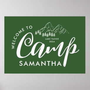 Custom Camp Bachelorette Party Modern Rustic Poster