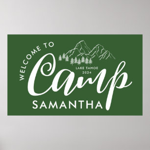 Custom Camp Bachelorette Party Modern Rustic Poster