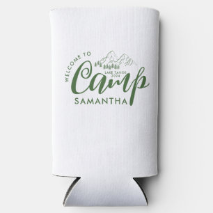 Custom Camp Bachelorette Party Modern Rustic Seltzer Can Cooler