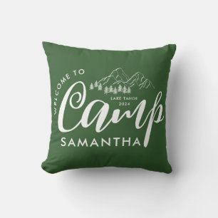Custom Camp Bachelorette Party Modern Rustic Throw Pillow