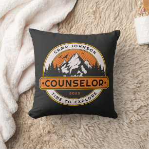 Custom Camp Counsellor-Camping-funny Throw Pillow