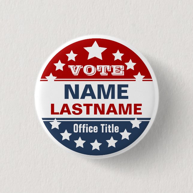 Custom Campaign 1 Inch Round Button (Front)
