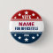 Custom Campaign Button Red, White Blue