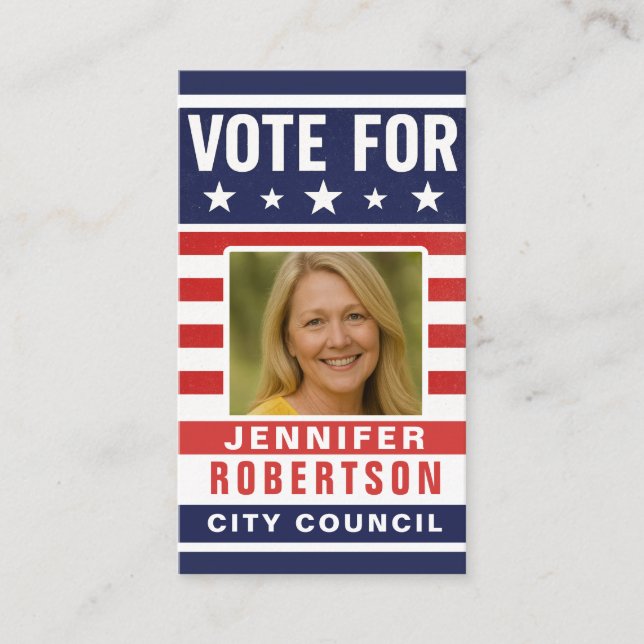 Custom Campaign Election Business Card (Front)