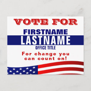 Custom Campaign Election Template Postcard