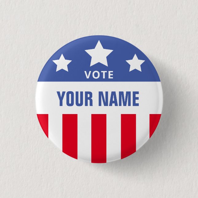 Custom Campaign Election Vote Template 1 Inch Round Button (Front)