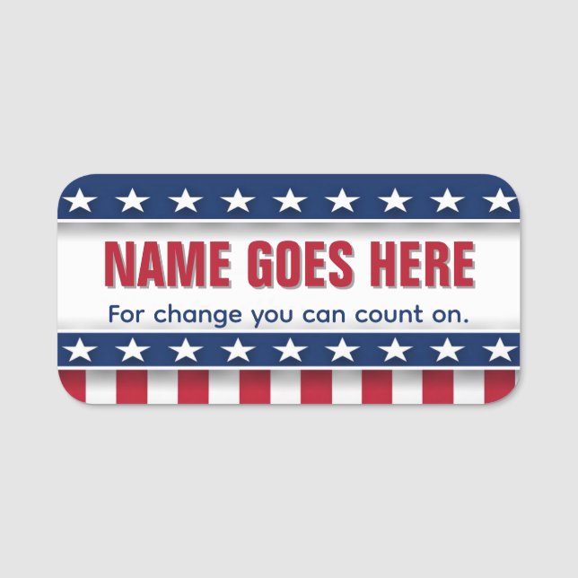 Custom Campaign Personalized Name Tag (Front)