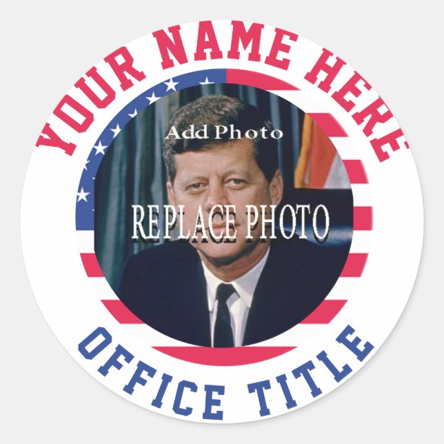 Custom Campaign Photo Classic Round Sticker (Front)