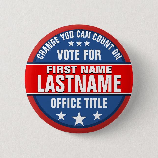 Custom Campaign Political Button (Front)