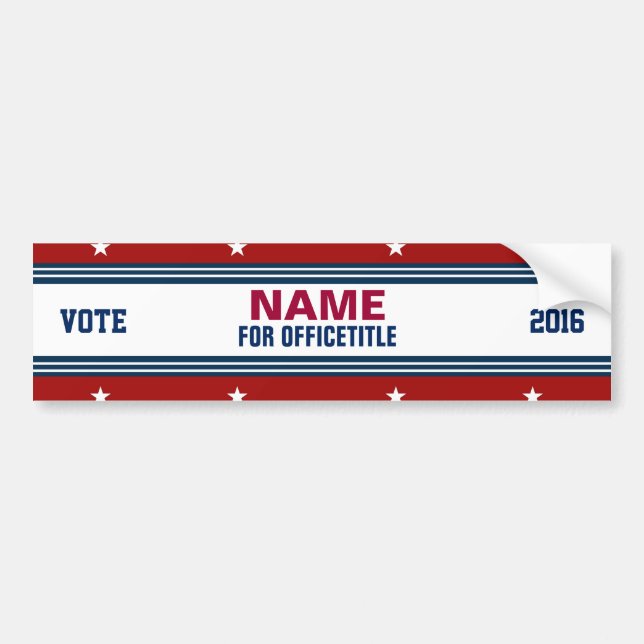 Custom Campaign Political Template Bumper Sticker (Front)