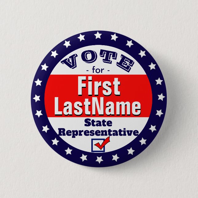 Custom Campaign State Representative 2 Inch Round Button (Front)