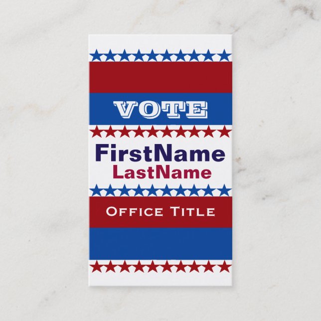 Custom Campaign Template Business Card (Front)